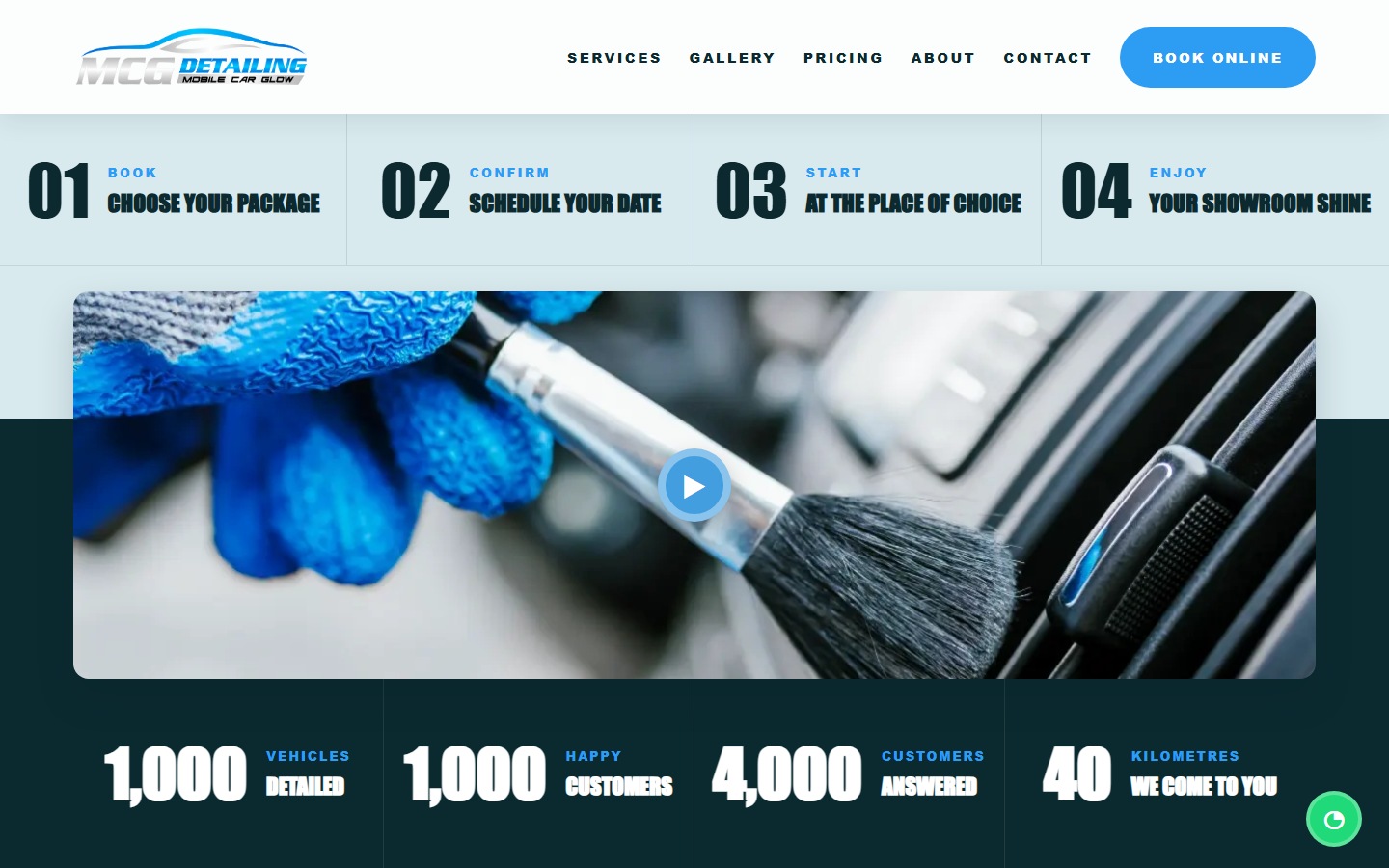 MCG Detailing & Cleaning website designed and built by Sean McGee